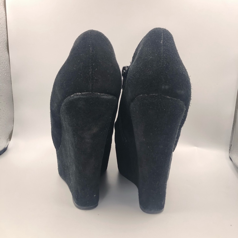 Steve Madden Black Suede Leather Wedge Size 8.5 M - Picture 5 of 16